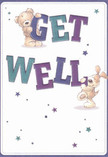 Radiating playful optimism, this spirited get well card brings together two endearing friends-a teddy bear and a floppy-eared puppy-amid a cascade of colourful stars. The pair cheerfully support and balance the bold, luminous letters of 'Get Well,' rendered in jewel tones of indigo and teal reminiscent of Spitalfields' creative vibe. Their cuddly fur appears almost tangible, inviting thoughts of a warm, comforting hug to all those in need of a little extra care. Against a soft, creamy backdrop that calls to mind the welcoming interiors of Spitalfields shops, scattered blue and purple stars draw the eye, creating a sense of wonder and hope. Much like a caring bouquet arranged by Flower Delivery Spitalfields for someone on the mend in the area, this card embodies genuine warmth-an emotional salve for anyone in recovery, infused with the vibrant energy unique to Spitalfields.
